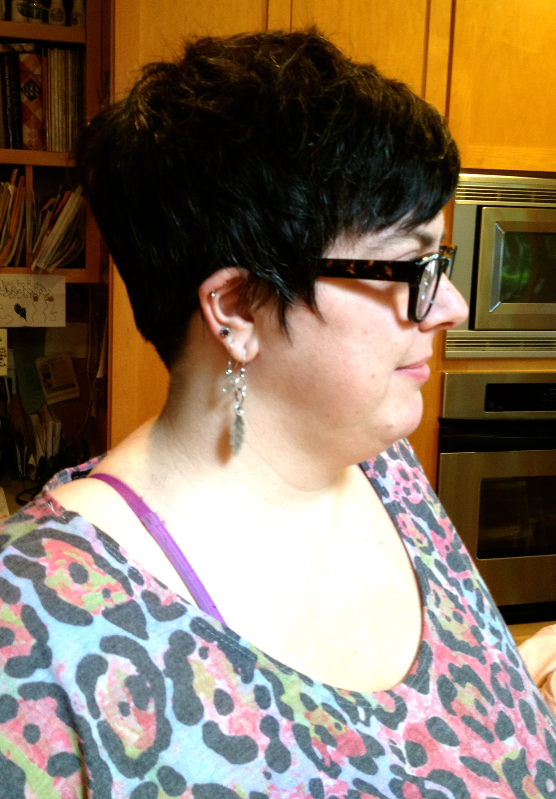 De-Beiberizing short hair, preparing to grow out.