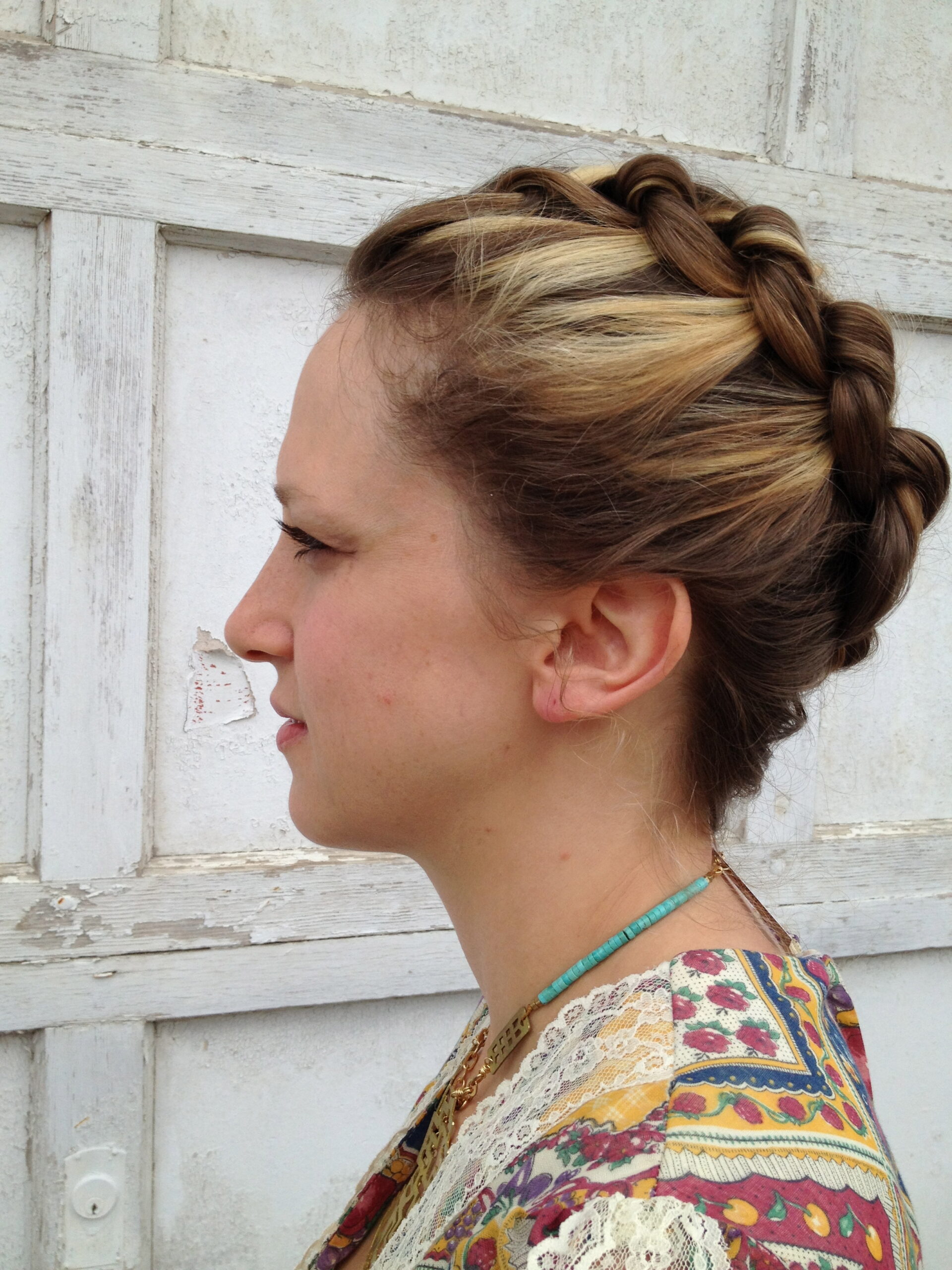 Boho braided bun- Chain-link braid