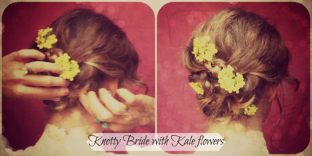 knotty bride with kale flowers
