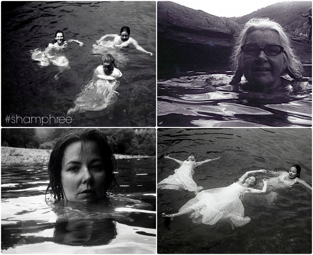 black n white ladies in the water